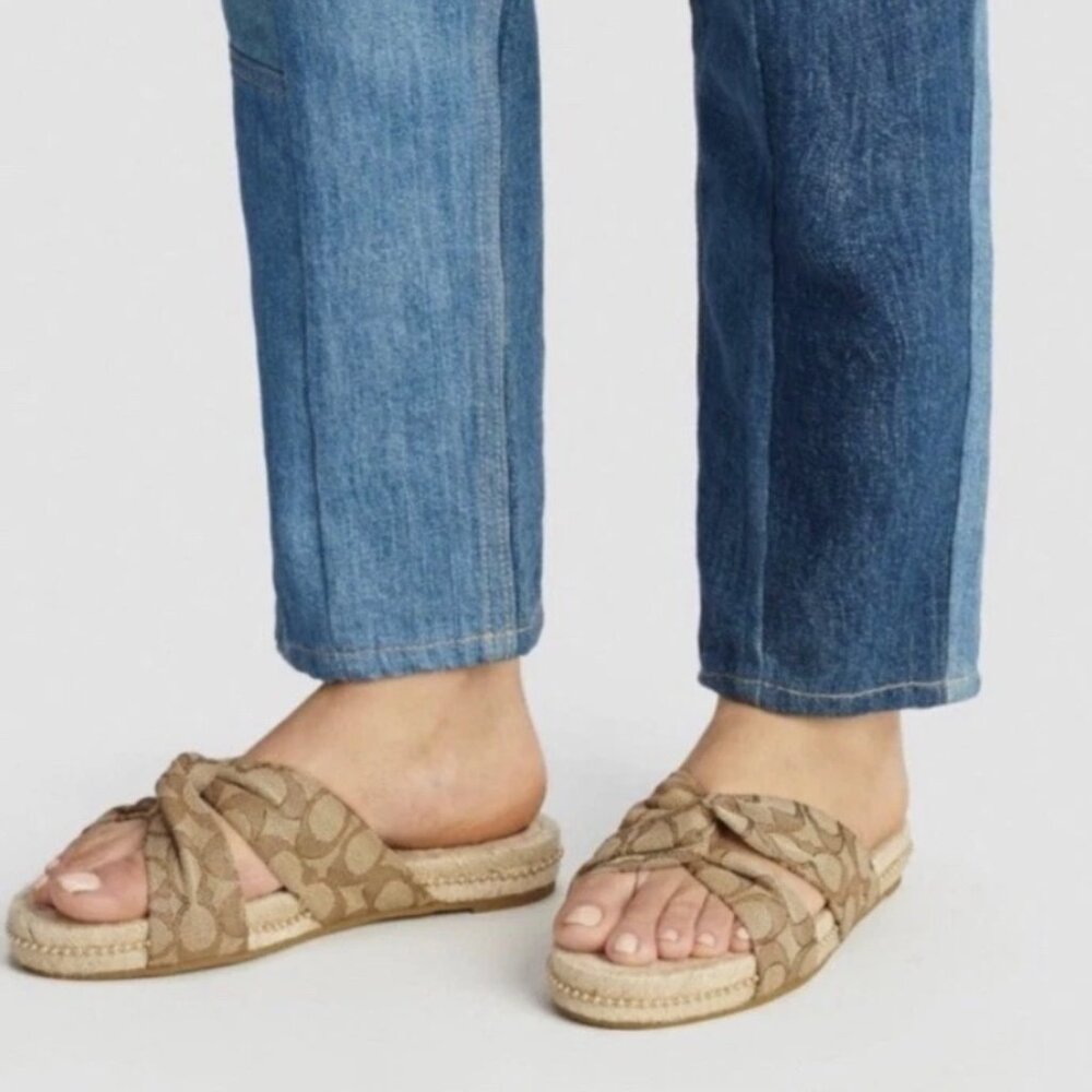 Coach Charli Sig Espadrilles | Tan Women's Sandals **NIB**